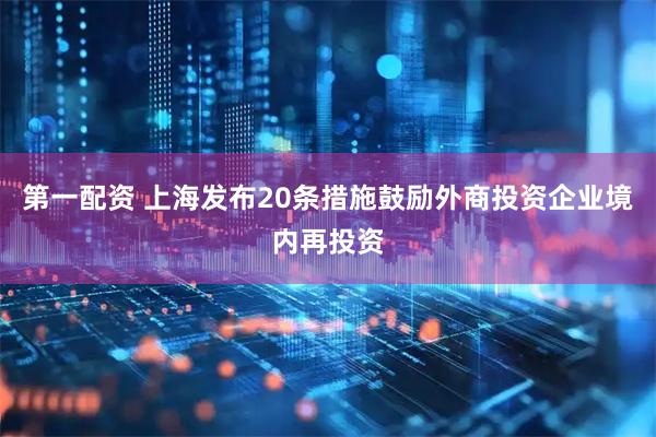 第一配资 上海发布20条措施鼓励外商投资企业境内再投资